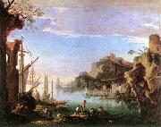 ROSA, Salvator Harbour with Ruins af China oil painting reproduction